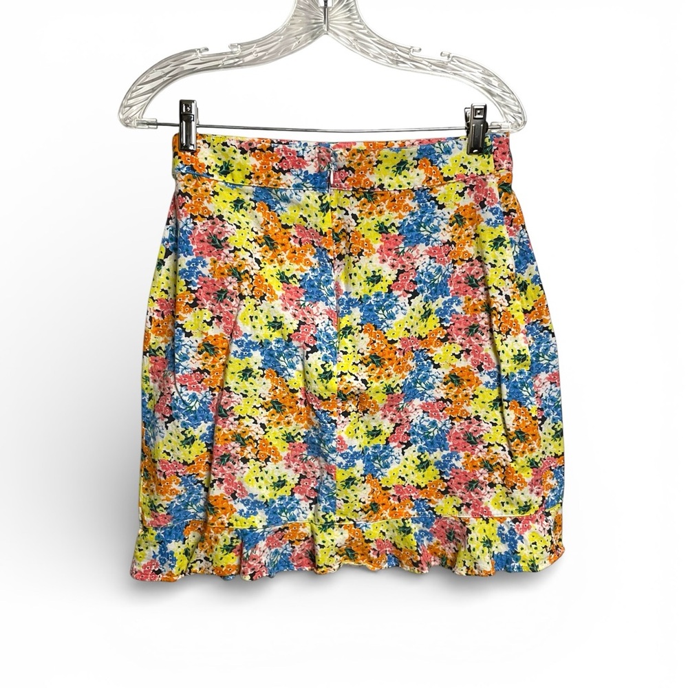 LOFT Hydrangea ruffle wrap Multicolor Floral Mini… - image 3